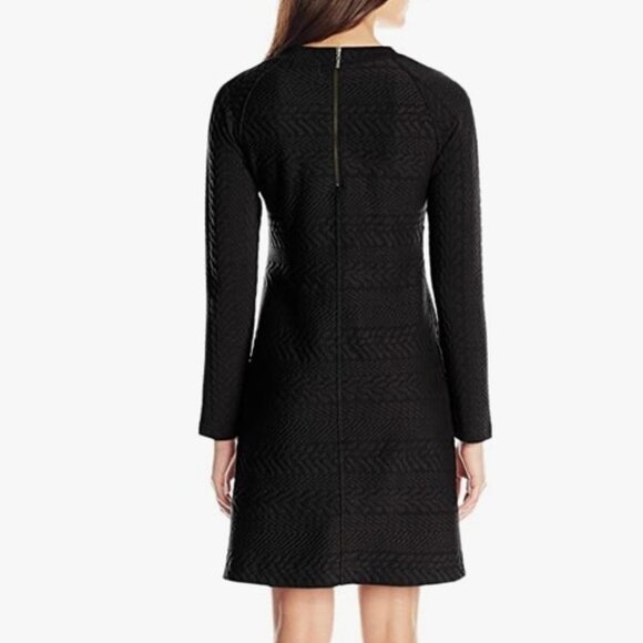 PrAna Black Jacquard Macee Knit Quilted Long Sleeve Dress - Picture 3 of 9